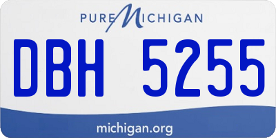 MI license plate DBH5255