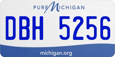 MI license plate DBH5256