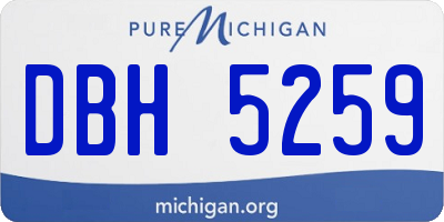 MI license plate DBH5259
