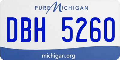 MI license plate DBH5260