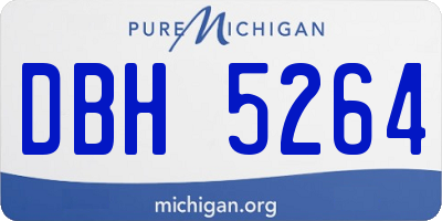 MI license plate DBH5264