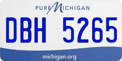 MI license plate DBH5265
