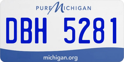 MI license plate DBH5281
