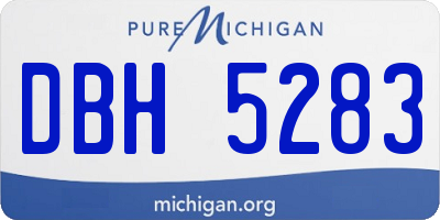 MI license plate DBH5283
