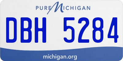 MI license plate DBH5284