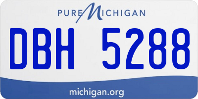 MI license plate DBH5288