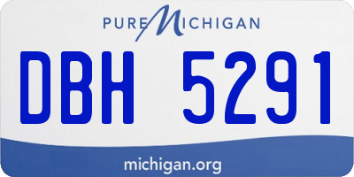 MI license plate DBH5291