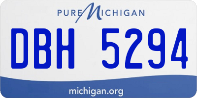MI license plate DBH5294