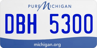 MI license plate DBH5300