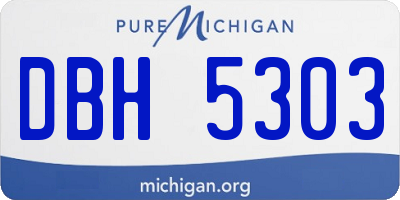 MI license plate DBH5303
