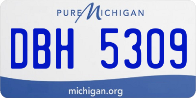 MI license plate DBH5309