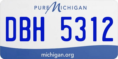 MI license plate DBH5312