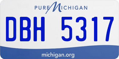 MI license plate DBH5317