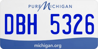 MI license plate DBH5326
