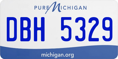 MI license plate DBH5329