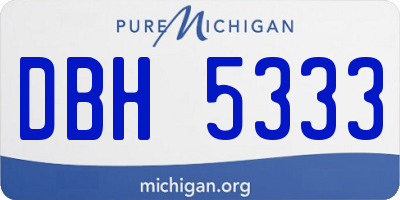 MI license plate DBH5333