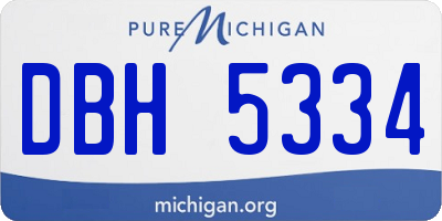 MI license plate DBH5334