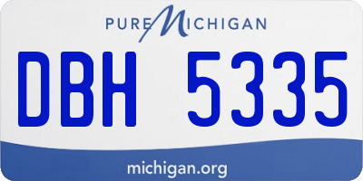 MI license plate DBH5335
