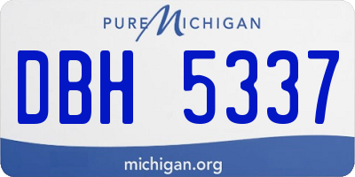 MI license plate DBH5337