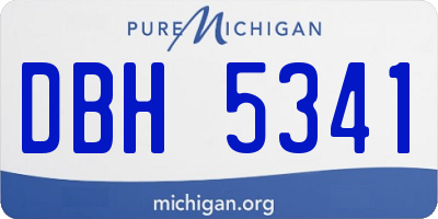 MI license plate DBH5341
