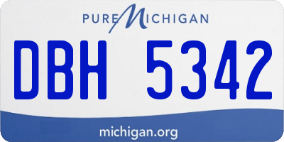 MI license plate DBH5342