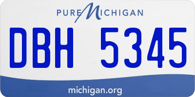 MI license plate DBH5345