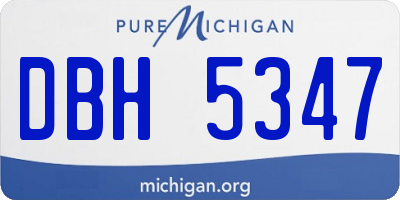MI license plate DBH5347