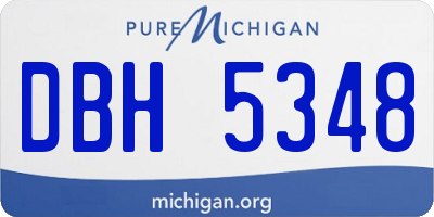 MI license plate DBH5348