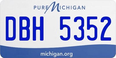 MI license plate DBH5352