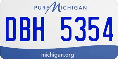 MI license plate DBH5354