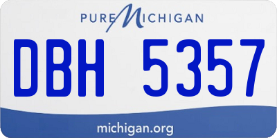 MI license plate DBH5357