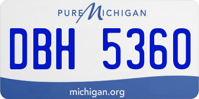 MI license plate DBH5360