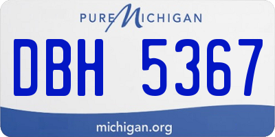 MI license plate DBH5367