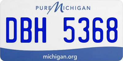 MI license plate DBH5368