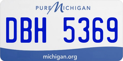 MI license plate DBH5369
