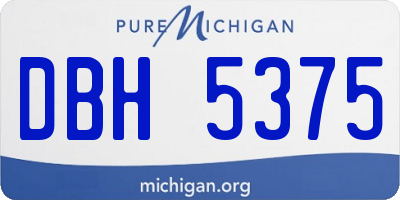 MI license plate DBH5375