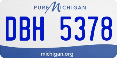 MI license plate DBH5378