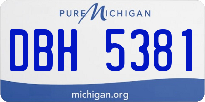 MI license plate DBH5381