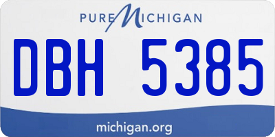 MI license plate DBH5385