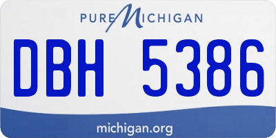 MI license plate DBH5386
