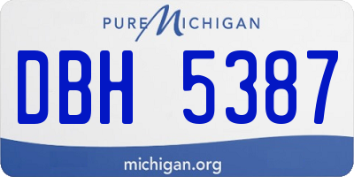 MI license plate DBH5387