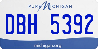 MI license plate DBH5392