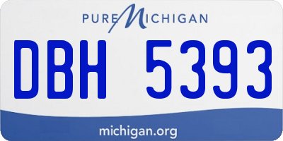 MI license plate DBH5393
