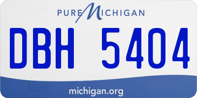 MI license plate DBH5404