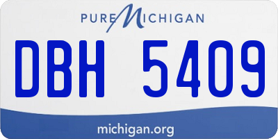 MI license plate DBH5409