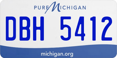 MI license plate DBH5412