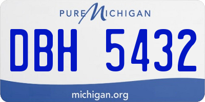 MI license plate DBH5432