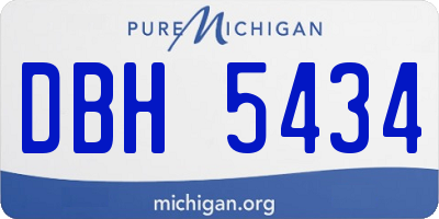 MI license plate DBH5434