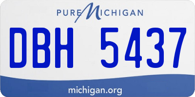 MI license plate DBH5437