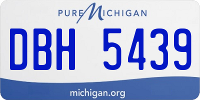 MI license plate DBH5439